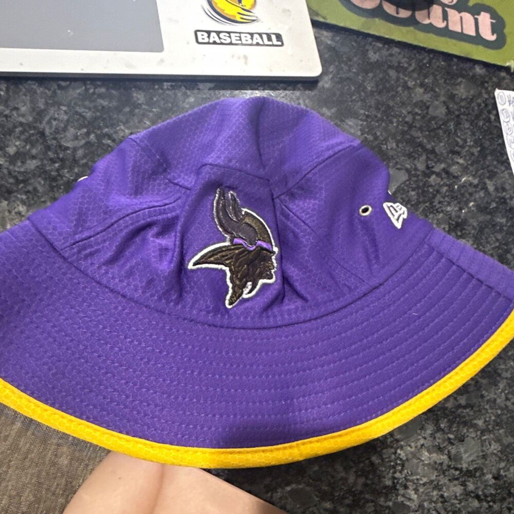 New Era NFL Minnesota Vikings Bucket Hat One Size Purple Gold Licensed